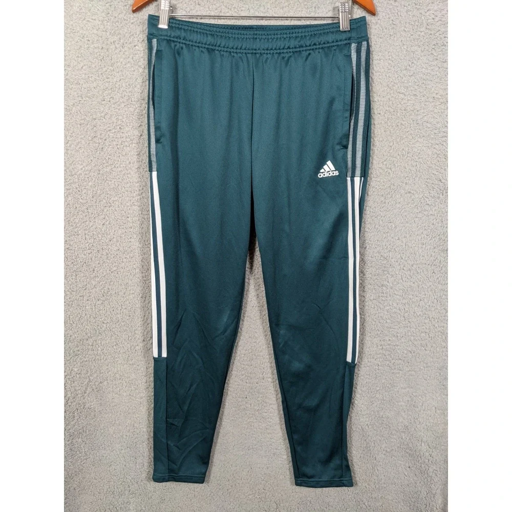 Adidas Aeroready Tiro 21 Track Pants Men 31 Teal 3 Stripes Ankle Zip Athleisure